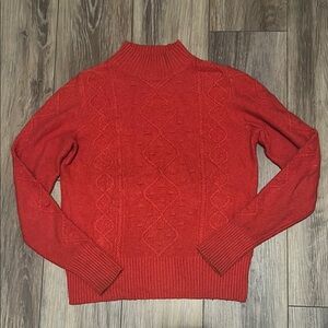 Lucky Brand Red Cowl Neck Sweater